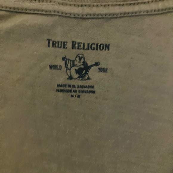True Religion Olive V-Neck Tee - Picture 3 of 4